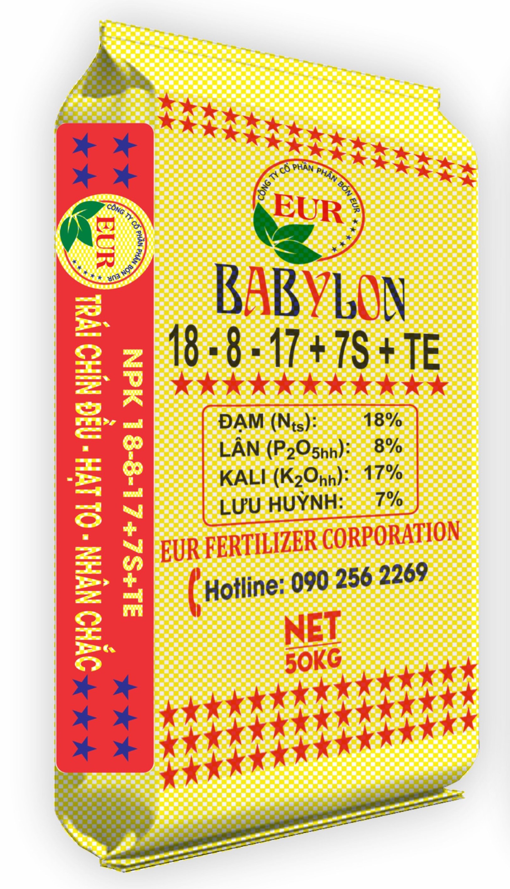 Phân bón NPK EUR 18-8-17+7S+TE